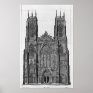 Póster View of the West Front of York Cathedral