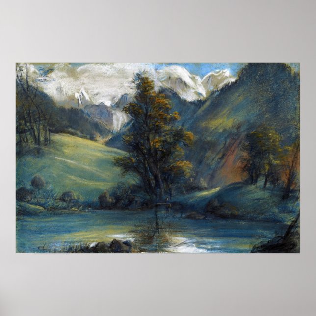 Poster Vigée Le Brun - Lago Challes E Mont Blanc (Frente)