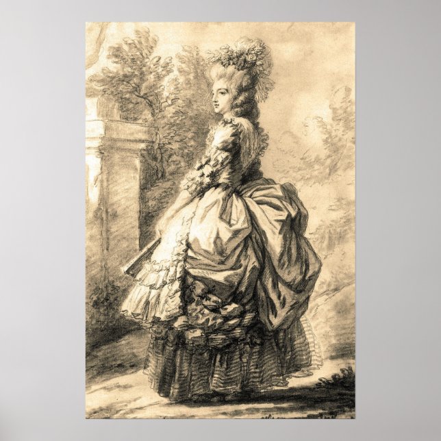 Poster Vigée Le Brun - Maria Antonieta Passeando (Frente)