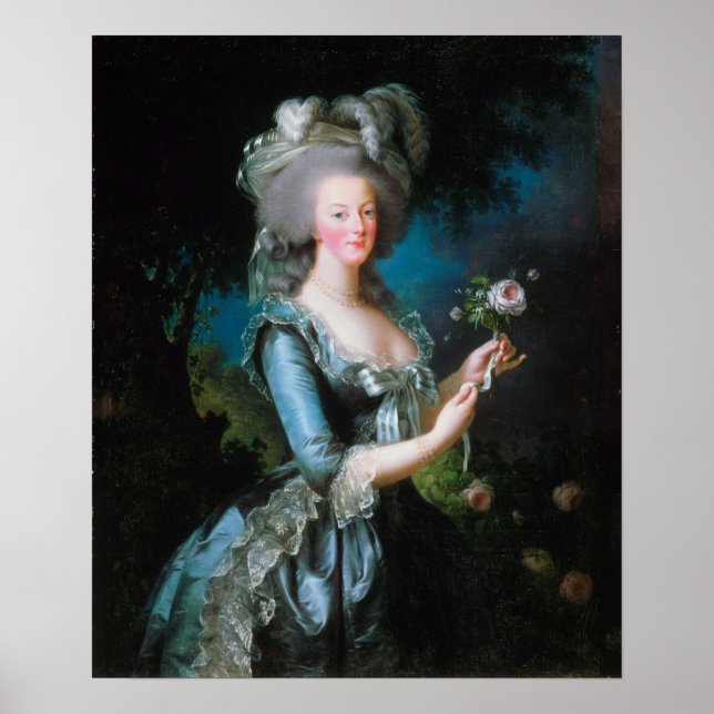 Poster Vigée Le Brun - Marie-Antoinette Com Rosa (Frente)