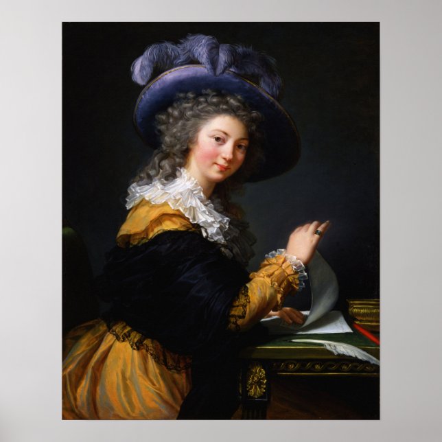 Poster Vigée Le Brun - Senhora Dobra uma Carta (Frente)