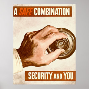 Poster Vigilância Vintage: Motivação de Segurança