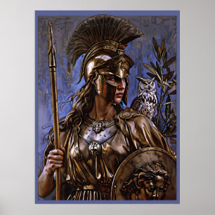 Poster "Vigília Eterna de Athena" Retrato Colorido