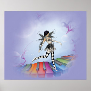 Poster Vignette Musical Keyboard Faerie