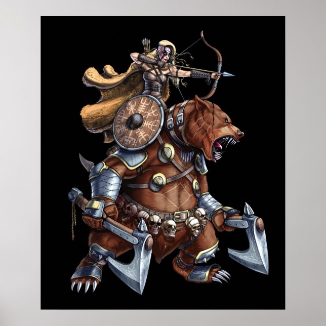 Poster Viking Archer Riding War Bear (Frente)