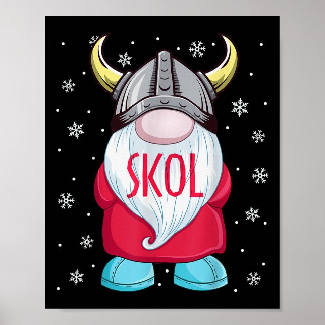 Poster Viking Gnomo Skol Natal Norse Pajama Me Viking (Frente)