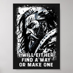 Poster Viking guerreiro Norse Mythology palavras poderosa