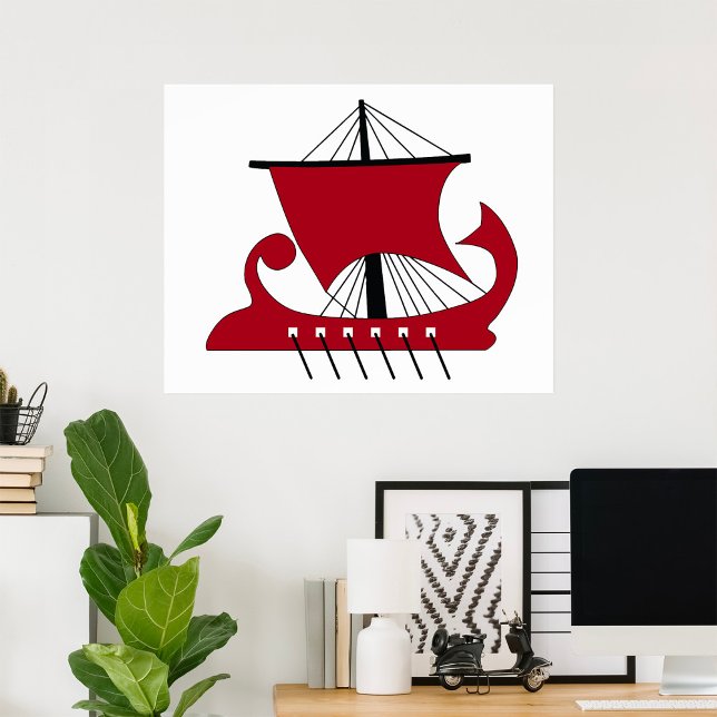 Poster Viking Longship Silhouette Drakkar Ship (Criador carregado)