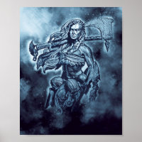 VIKING Shieldmaiden Fierce Female Warrior Art