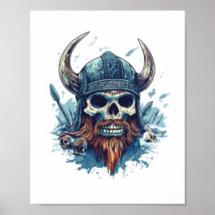 Poster Viking Skull Berserker