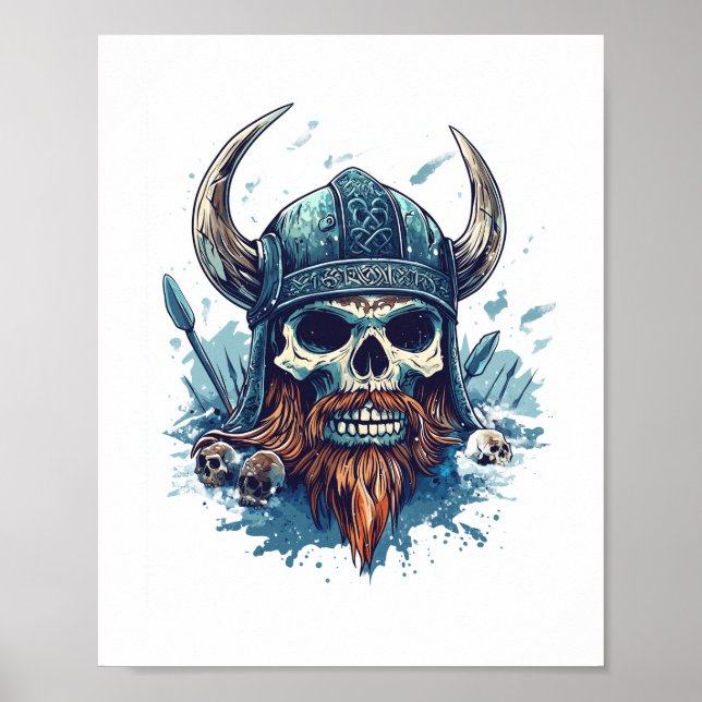 Poster Viking Skull Berserker (Frente)
