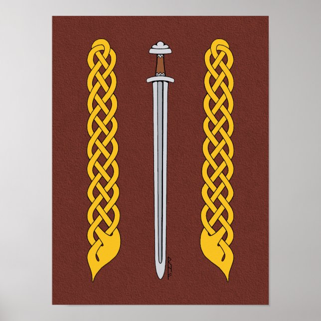 Póster Viking Sword and Plaitwork (Frente)