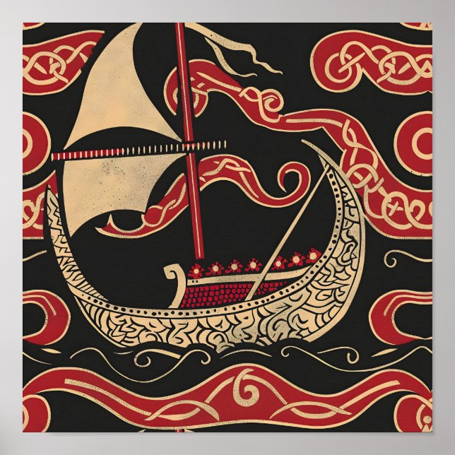 Poster Viking Themed Longship (Frente)
