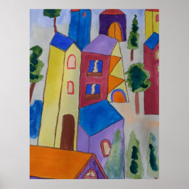 Poster Vila abstrato de Verão