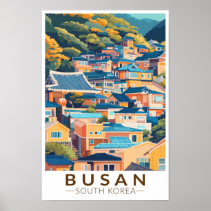 Poster Vila Cultural de Gamcheon de Busan Viagem Arte Vin