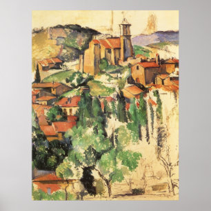 Póster Vila de Gardanne por Paul Cezanne, arte do vintage