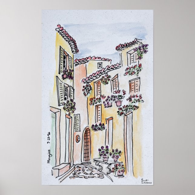 Póster Vila de Mougins | Provença, sul da França (Frente)