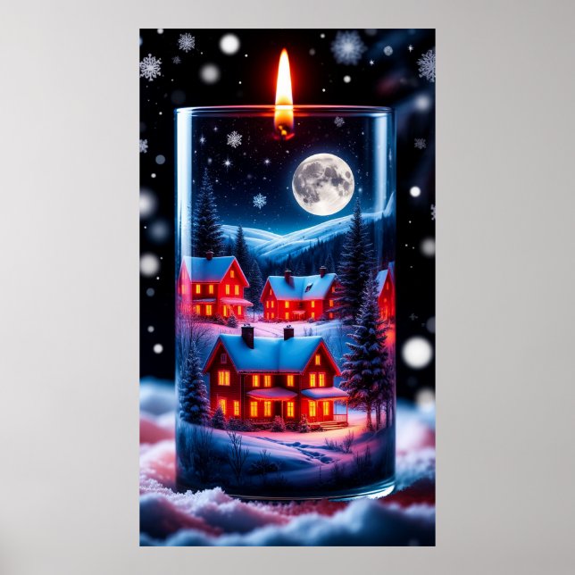 Poster 🌸 Vila Mágica da Vela de Neve (Frente)