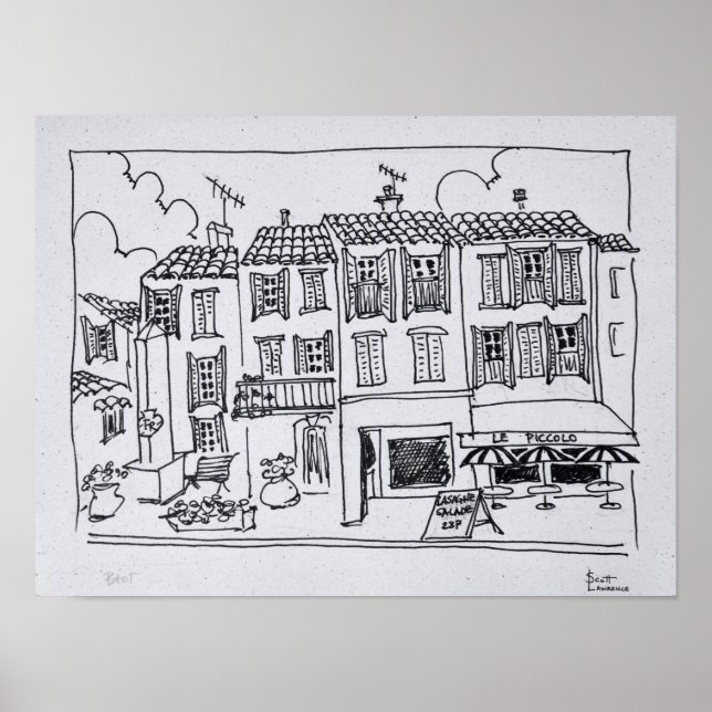 Póster Vila Medieval de Biot, França (Frente)