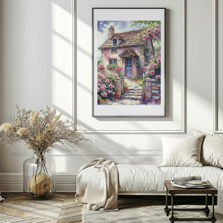 Poster Vila Sonhadora de Verão com Rosas