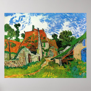 Poster Vila Street em Auvers Vincent Van Gogh