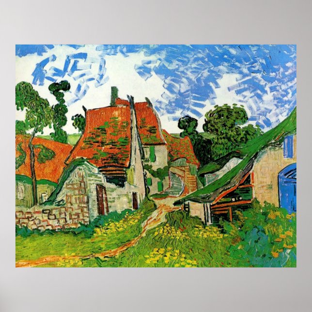 Poster Vila Street em Auvers Vincent Van Gogh (Frente)