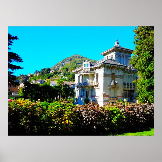Poster Villa Bernasconi Cernobbio Lake Como Itália (Frente)