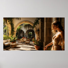 Poster Villa courtyard espanhola de Miami