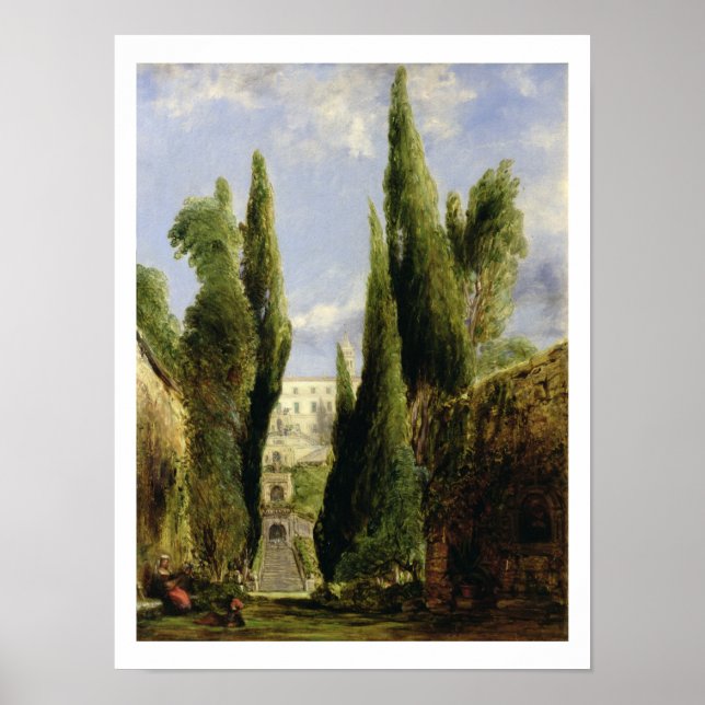 Poster Villa D'Este, Tivoli (óleo na canvas) (Frente)
