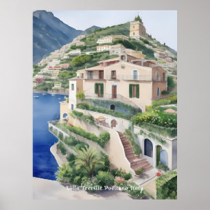 Poster Villa Treville Positano Itália Arte Exclusiva