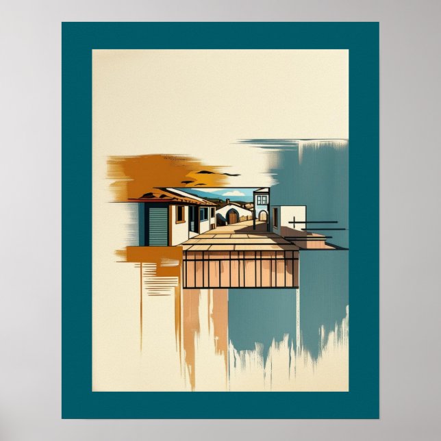 Poster Villa Vintage do Mediterrâneo (Frente)