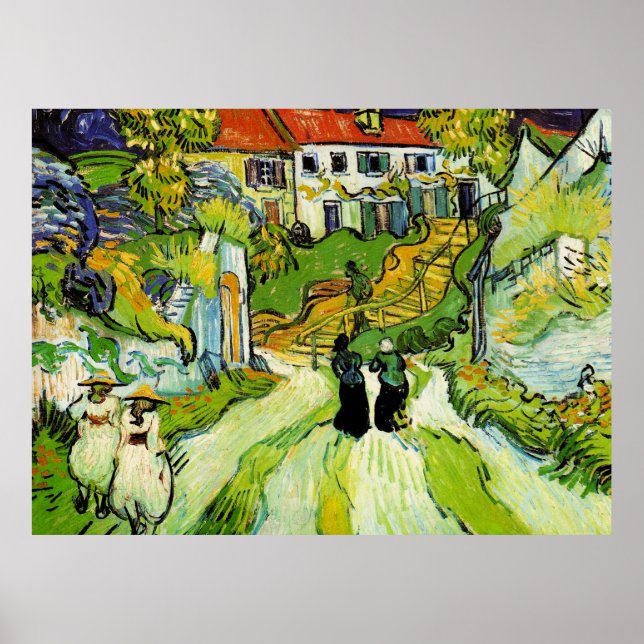 Poster Village Street and Steps (van Gogh) (Frente)