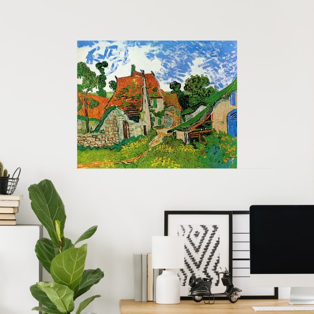 Póster Village Street por Vincent van Gogh (Escritório em casa)