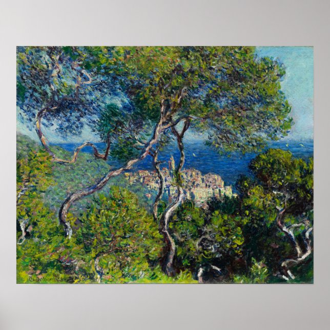 Poster Villas de Bordighera por Claude Monet (Frente)