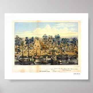 Póster Ville de Sacramento, 1849. Pôster