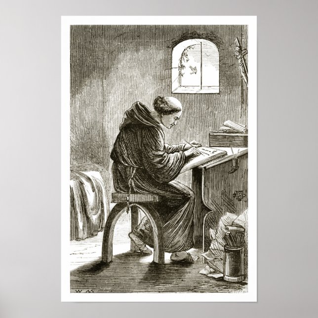 Póster Vincent escrevendo na cela de Ferins, de T (Frente)