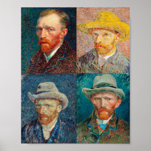 Poster Vincent Van Gogh 1887 - Colagem de Autoretrato