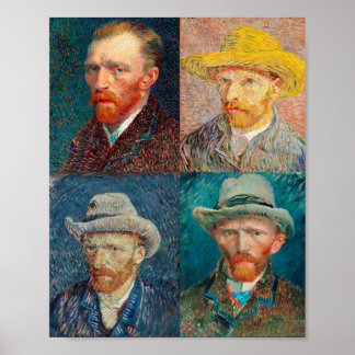 Poster Vincent Van Gogh 1887 - Colagem de Autoretrato