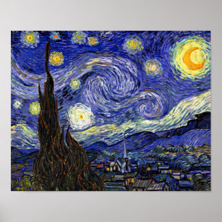 Poster Vincent Van Gogh - A Bela Arte da Noite Estrelada