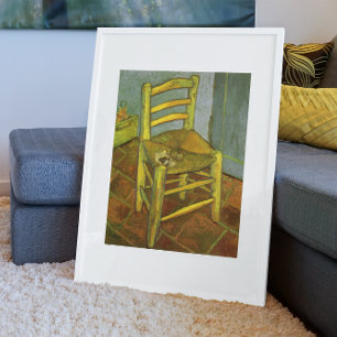 Póster Vincent van Gogh - A Cadeira de Vincent com Seu Ca