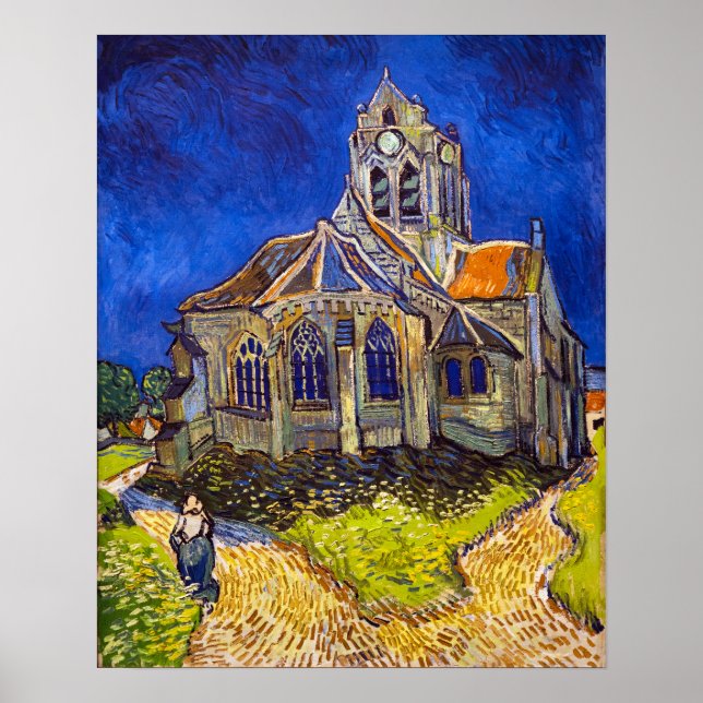 Poster Vincent van Gogh - A Igreja em Auvers (Frente)