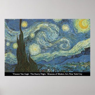 Póster Vincent Van Gogh - A Noite Estrelada