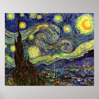 Poster Vincent Van Gogh A Noite Estrelada 1889 Saint-Rémy