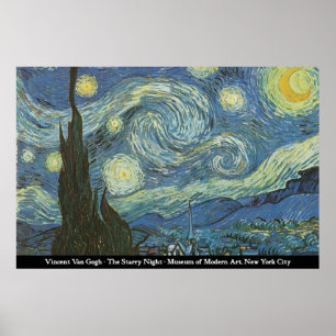 Póster Vincent van Gogh - a noite estrelado