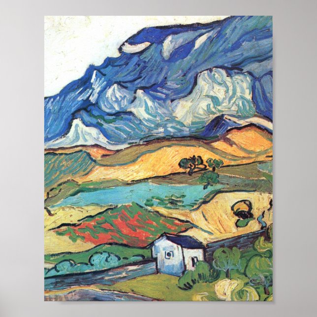 Poster Vincent Van Gogh - A paisagem da montanha Les Alpi (Frente)