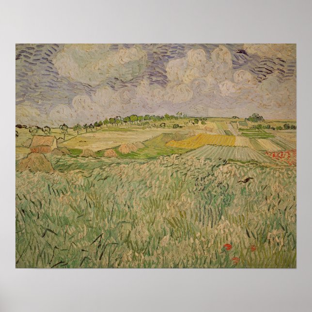 Póster Vincent van Gogh | A planície de Auvers, 1890 (Frente)