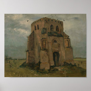 Póster Vincent van Gogh - A Torre Antiga da Igreja em Nue