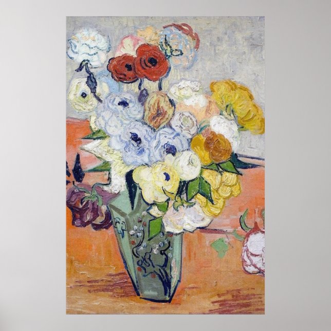 Poster Vincent Van Gogh - A Vida Estática - Vaso Japonês (Frente)