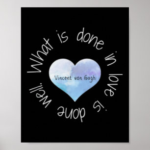 Poster Vincent Van Gogh, Adoro Inspiracional, Citação de 
