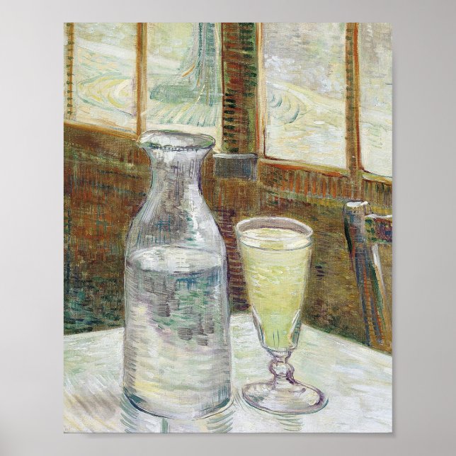 Póster Vincent Van Gogh ainda vive com a Absinthe Fine Ar (Frente)